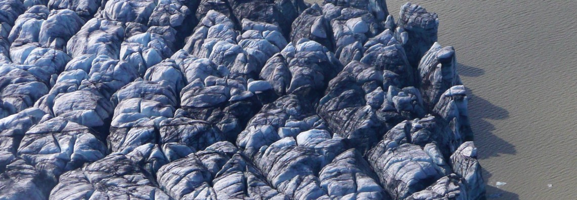 Au dessus du Vatnajökull, en Islande.