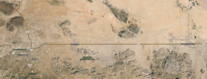Image satellite Google map de Joshua tree.