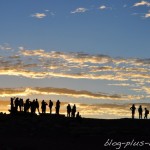 Coucher de soleil sur la Valle de la muerte. Désert d'Atacama. Chili.
